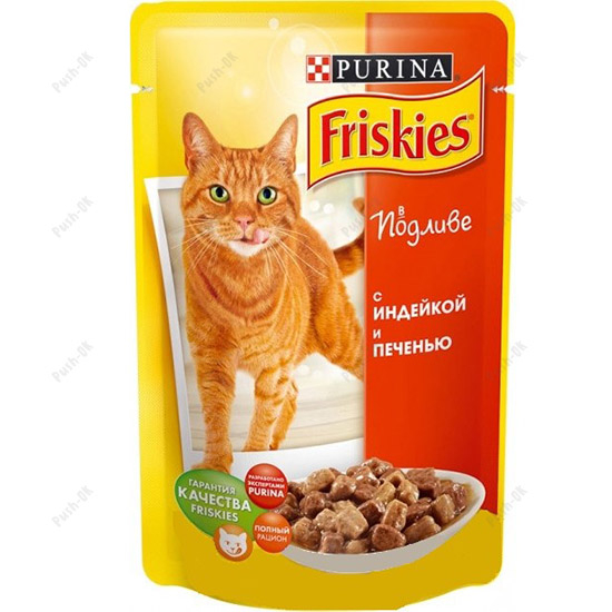 Friskies (Фрискис) с индейкой, печенью консерва для кошек 100г